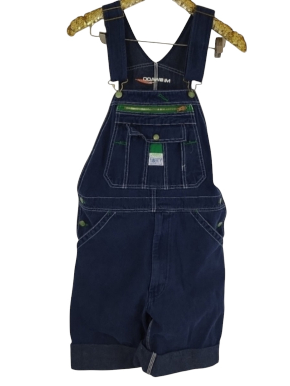 Modern Liberty Blue Denim Overall Shortalls Size 32 30 Workwear Chic Casual